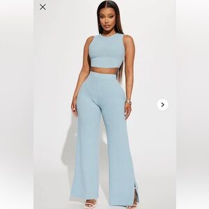 NWOT Extra Chill Pant Set - Blue